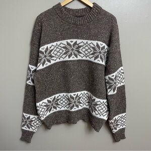 Vintage‎ Panache Knit Sweater XL snowflake wool Academia USA grandpa